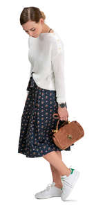 woman standing and looking down