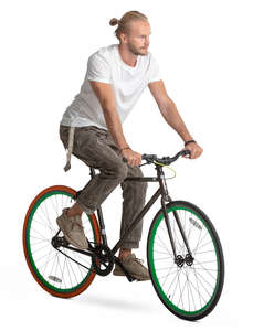 man biking