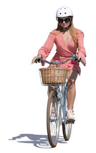 woman riding a city bike