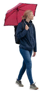 woman with an umbrella walking