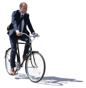 businessman riding a bicycle