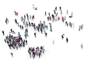 large group of people seen from above