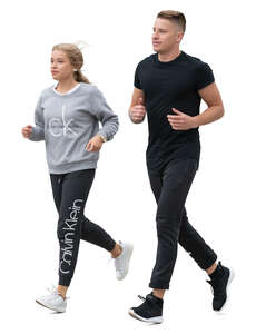 man and woman jogging