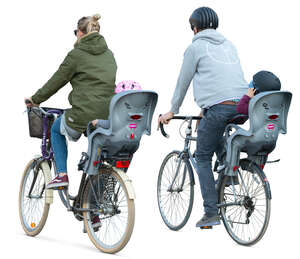 family on bikes cycling