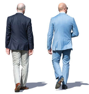 two older businessmen walking