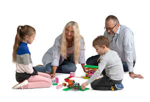 grandparents playing with grandchildren