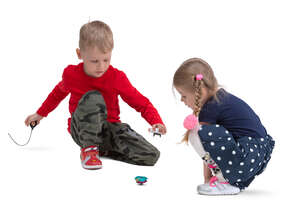 little kids playing on the floor