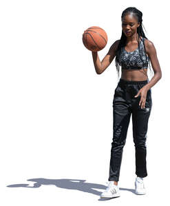 black woman playing basketball