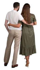 man and woman standing arms around each other