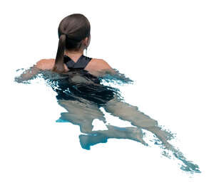 woman swimming in the pool