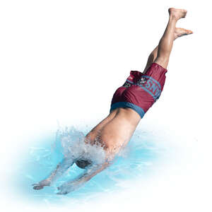 man jumping into water