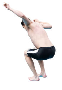 man jumping into the pool