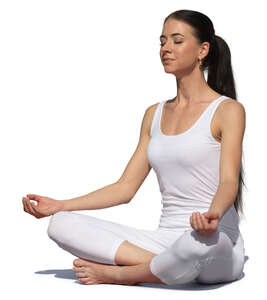 woman sitting in a yoga pose