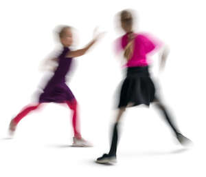 motion blur image of two girls playing