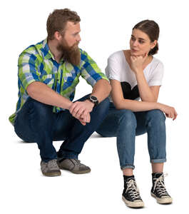 man and woman sitting on the terrace and talking - VIShopper