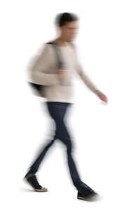 motion blurred man walking