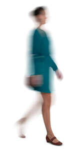 motion blur image of a woman walking