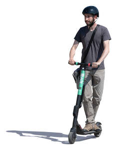 man riding an electric scooter