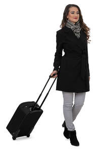 woman with a suitcase walking