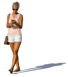 woman in summer outfit walking