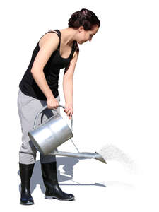 woman watering plants