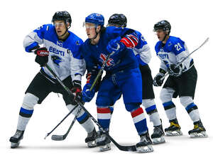 group of men playing hockey