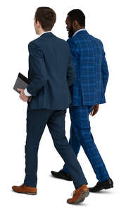 two young businessmen walking