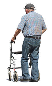 old man walking with a walking frame