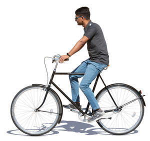 young indian man riding a bike