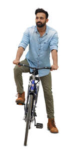 cut out indian man riding a bike