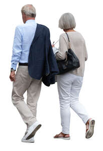 cut out elderly couple walking