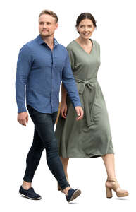 cut out man and woman walking side by side