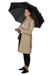 cut out woman with an umbrella standing