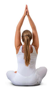 cut out woman sitting in a yoga pose