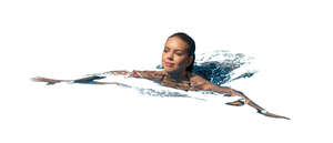 cut out woman swimming