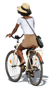 cut out woman riding a bike