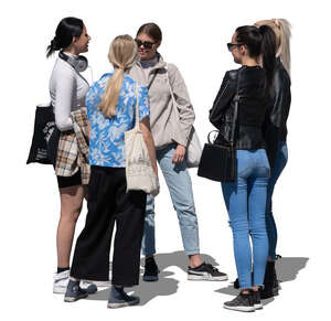 cut out group of teenage girls standing and talking