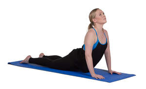 cut out woman doing yoga exercises