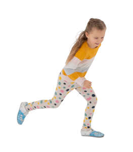 cut out little girl running