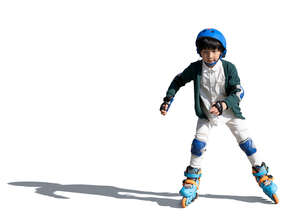 cut out little boy rollerskating