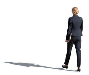 cut out businesswoman walking