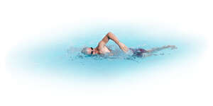 cut out man swimming