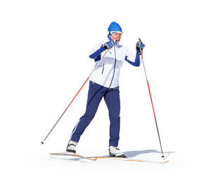 cut out woman skiing