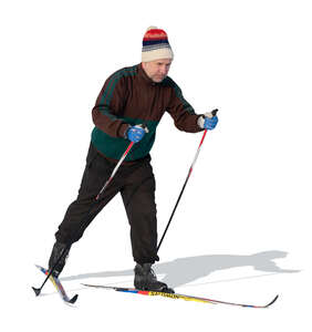 cut out man skiing