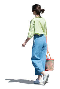 cut out woman in summer clothes walking