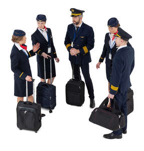 cut out air crew standing seen from above