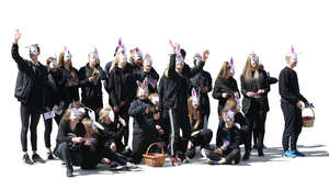 group of young performers standing