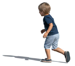 cut out little boy running