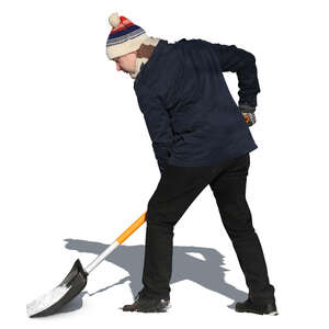 man shovelling snow