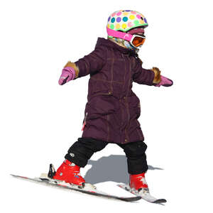 little girl skiing